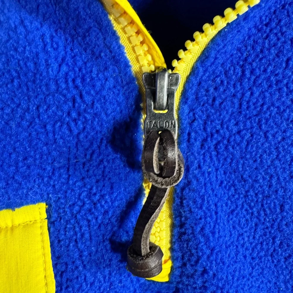 Polo Ralph Lauren Quarter Zip Blue Yellow Trim‎ Mens Medium Talon Golf Utility